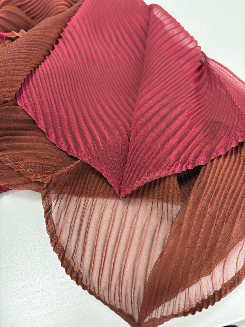 イッセイミヤケ　ロングスカーフ　ツートン　ISSEYMIYAKE