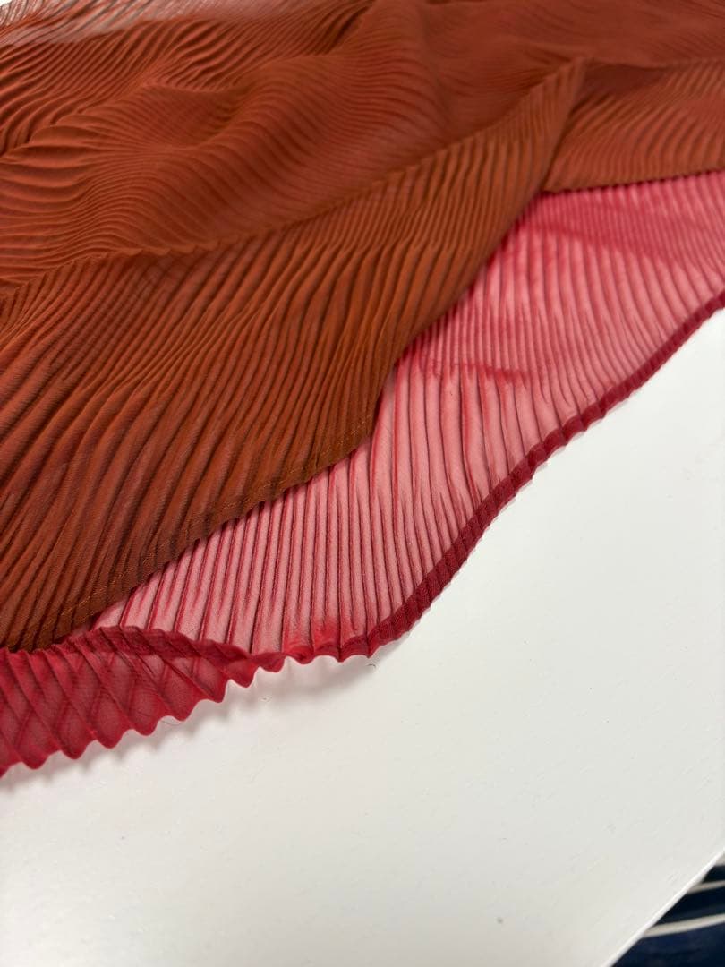 イッセイミヤケ　ロングスカーフ　ツートン　ISSEYMIYAKE