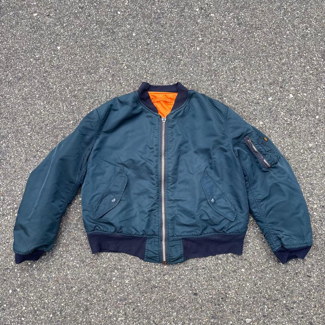 90s ALPHA ma-1 フライトジャケット ネイビー Lサイズ USA製