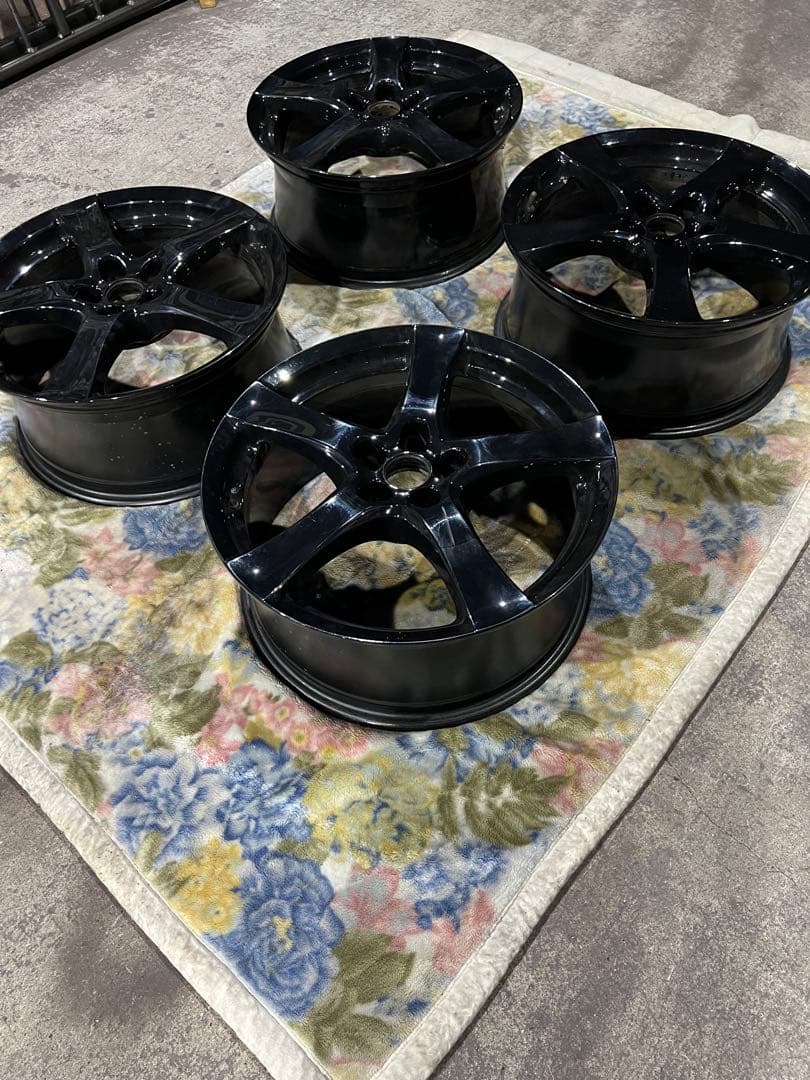 ブラック 18インチ 5本スポークホイールセット