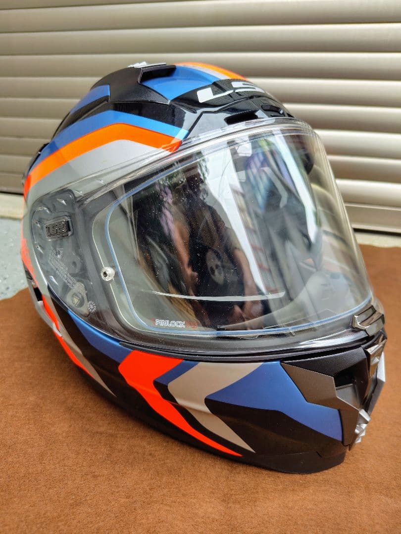 LS2 フルフェイスヘルメット challengerF 青/オレンジ/黒