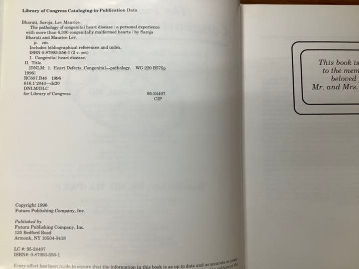 Lev and Bharati 先天性心疾患の病理学