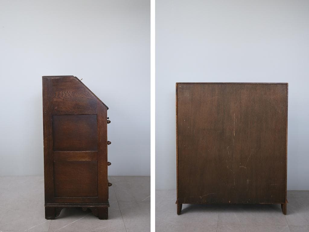 英国アンティーク木製ライティングビューロー/勉強机デスク/テーブル(91-24)