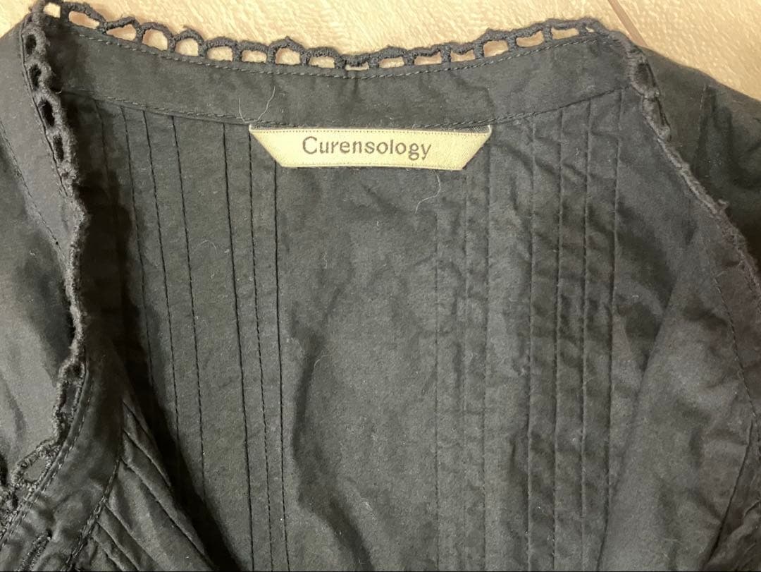 Curensology コットンレースオールインワン　ブラック