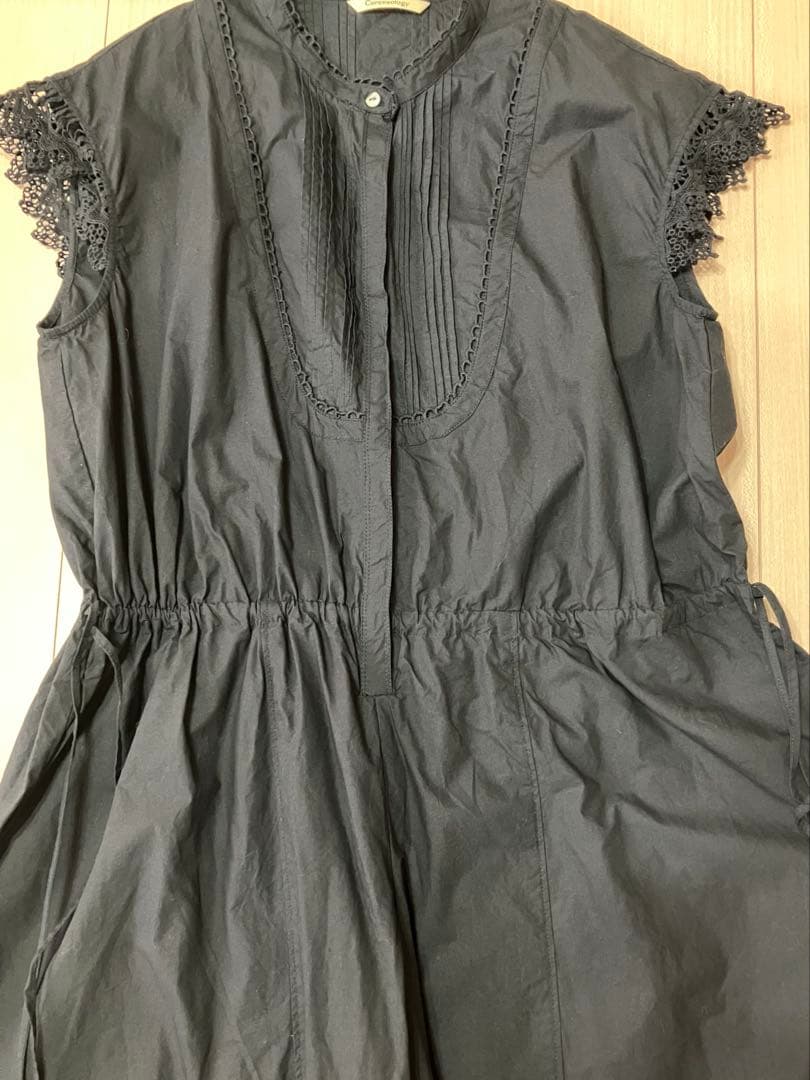 Curensology コットンレースオールインワン　ブラック