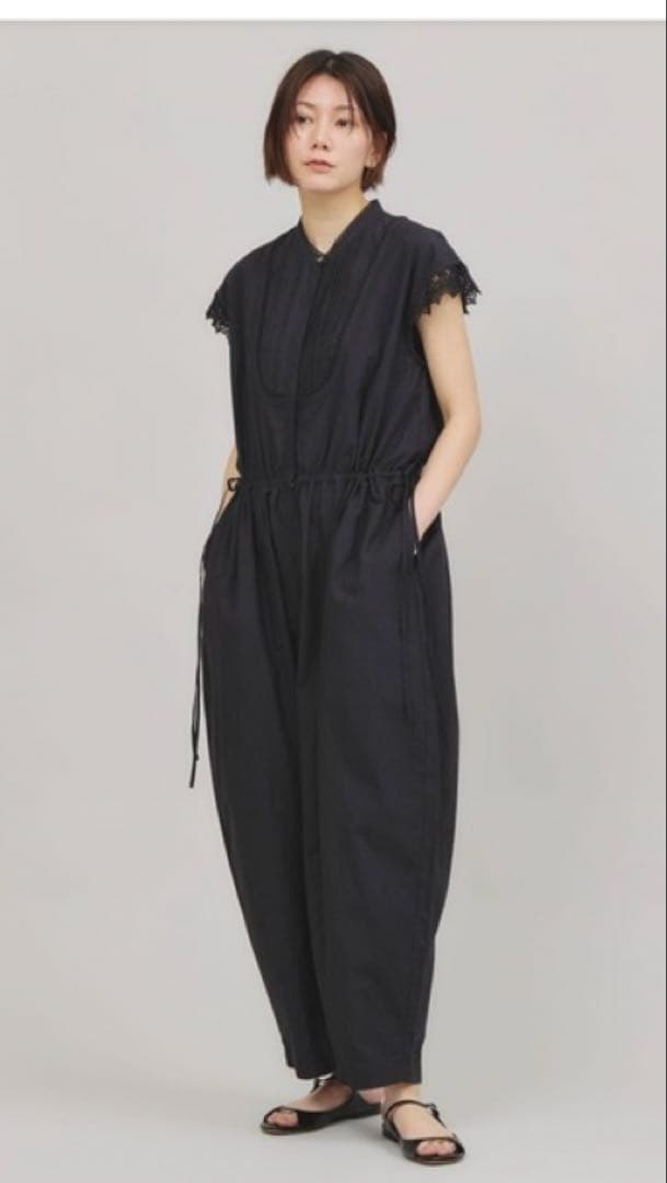 Curensology コットンレースオールインワン　ブラック