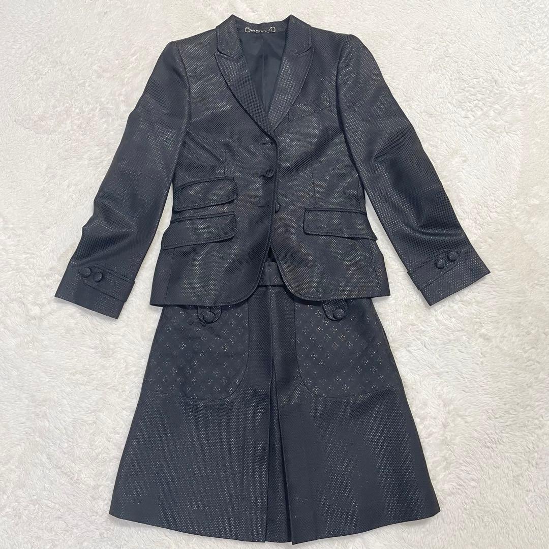 イタリア製 GUCCI グッチ シルク混 スカートスーツ セットアップ ブラック