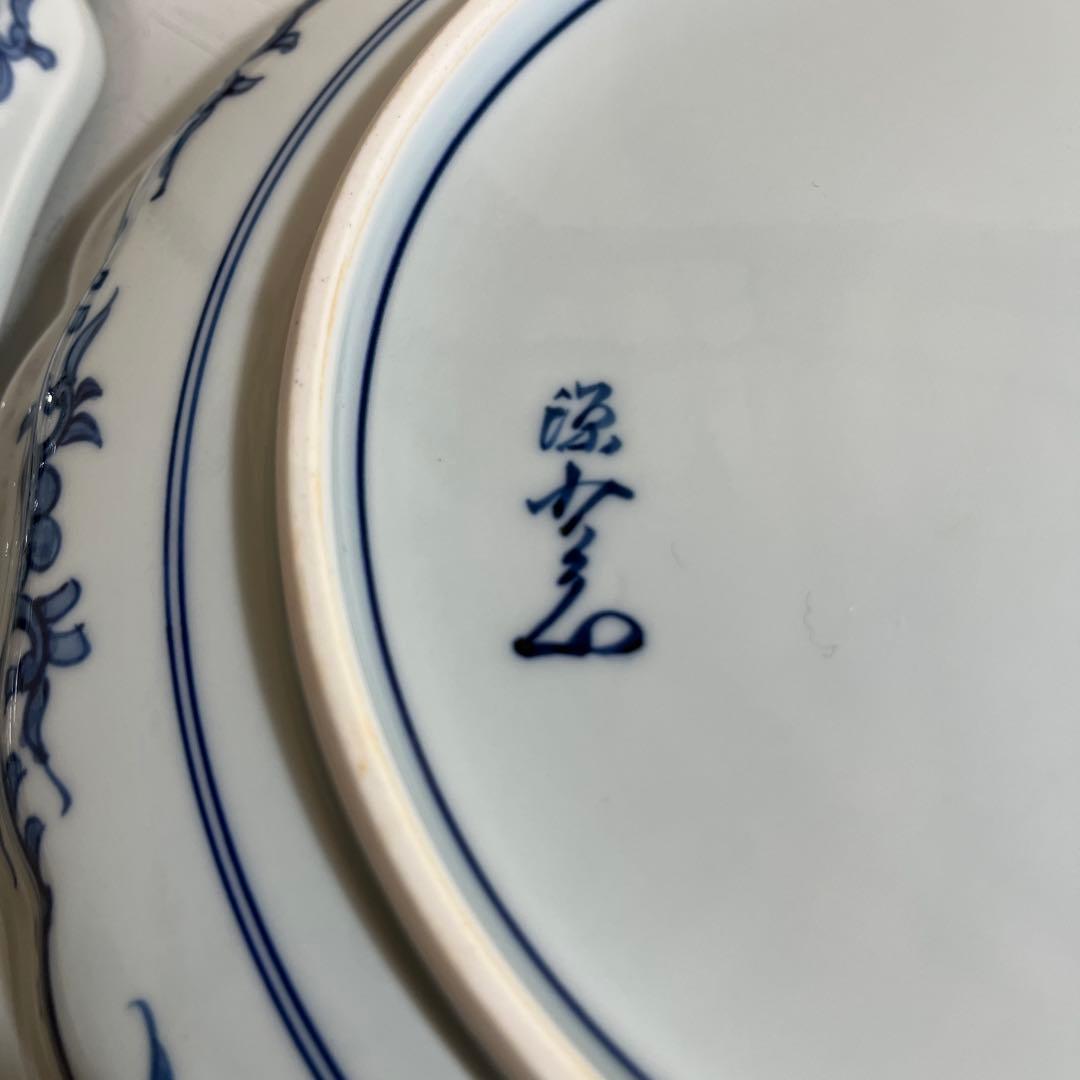 源右衛門　古伊万里風錦唐花　大皿２枚　25㎝