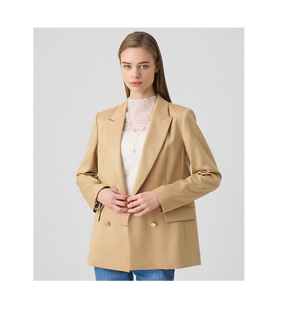 アナイ　ANAYI おしゃれなウールサテンダブル ジャケット新品　サイズ36