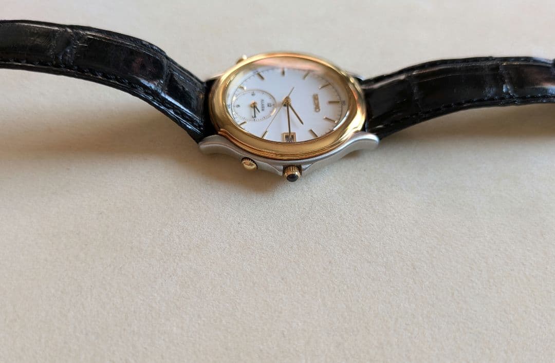 セイコー　アラーム　アンティーククォーツ　18kベゼル　動作問題なし