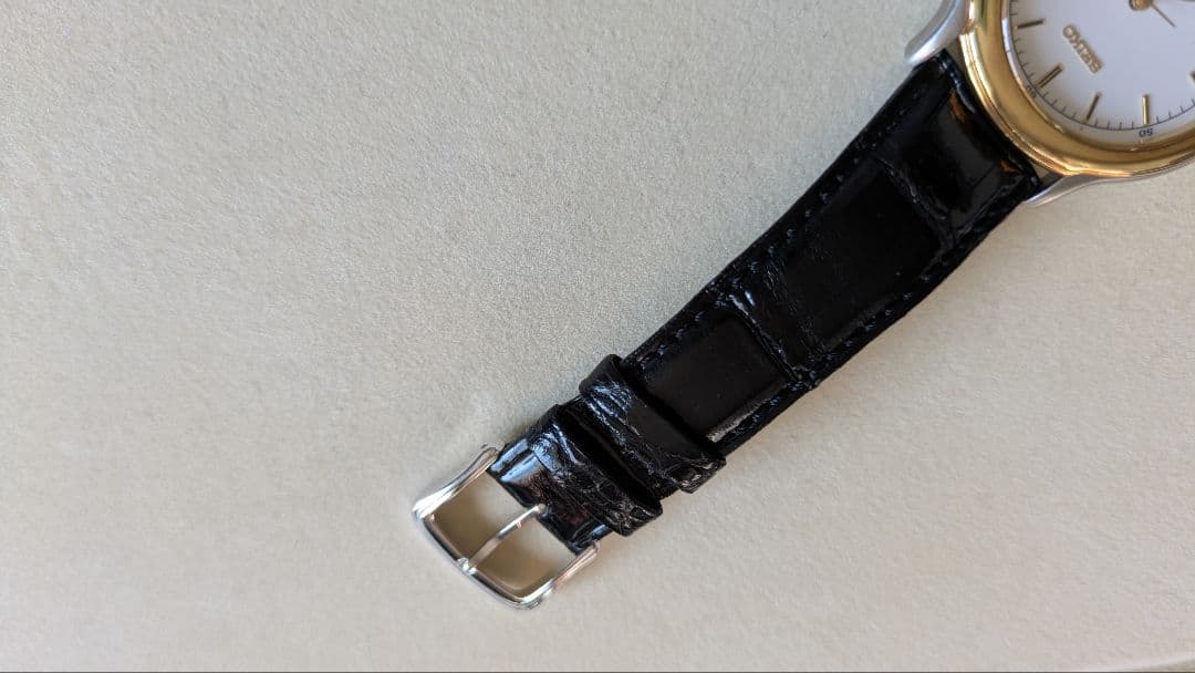 セイコー　アラーム　アンティーククォーツ　18kベゼル　動作問題なし