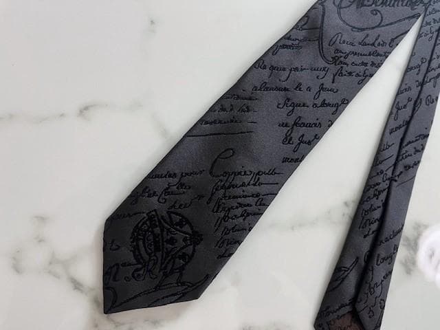 【極上カリグラフィー】 Berluti ベルルッティ グレイ×ブラック ネクタイ