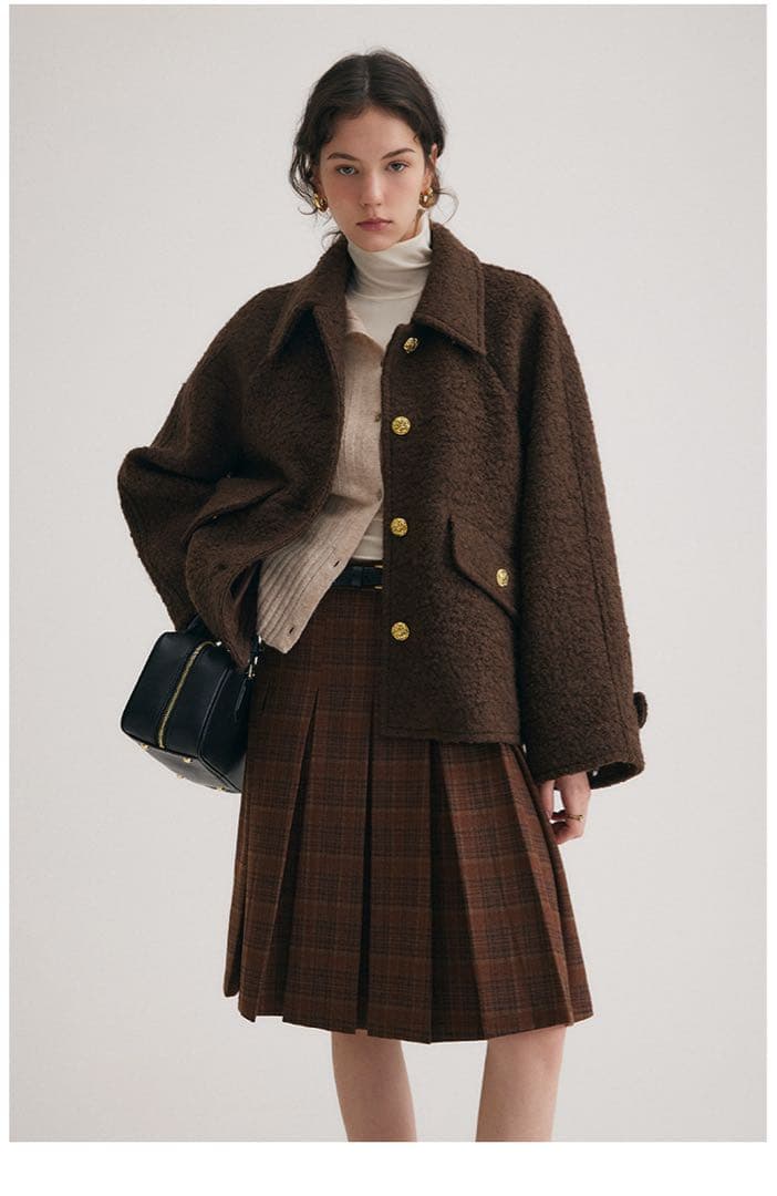 【中古】Fano Studios ボアジャケット ブラウン ショートコート