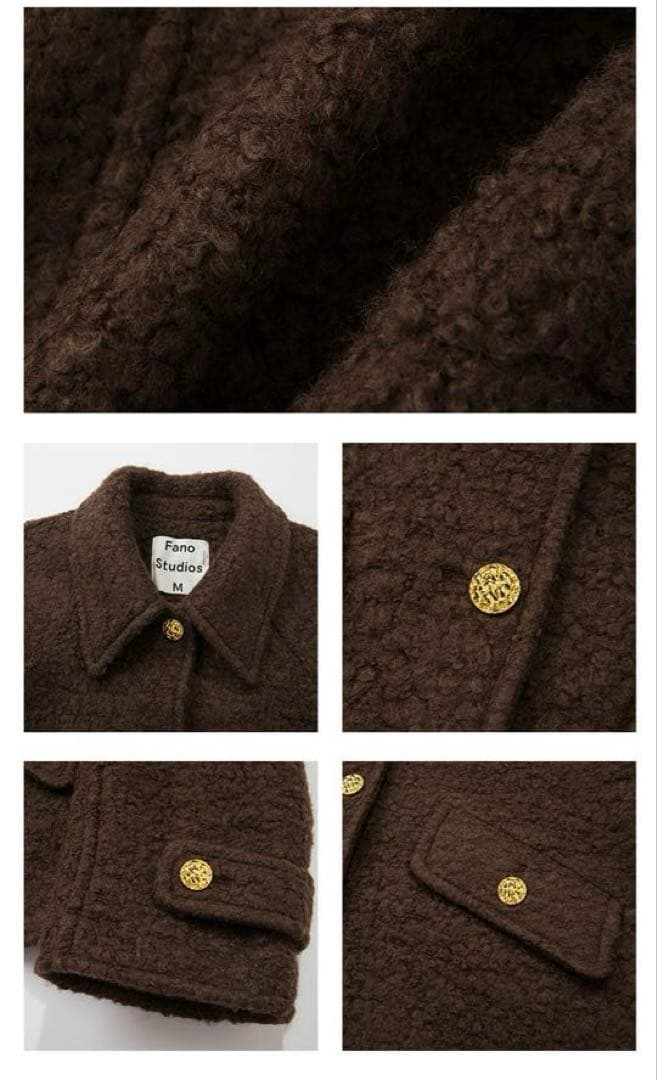 【中古】Fano Studios ボアジャケット ブラウン ショートコート