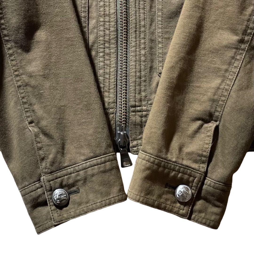 ①銀ボタン バーバリーブラックレーベル ノバチェック ミリタリー ジャケット