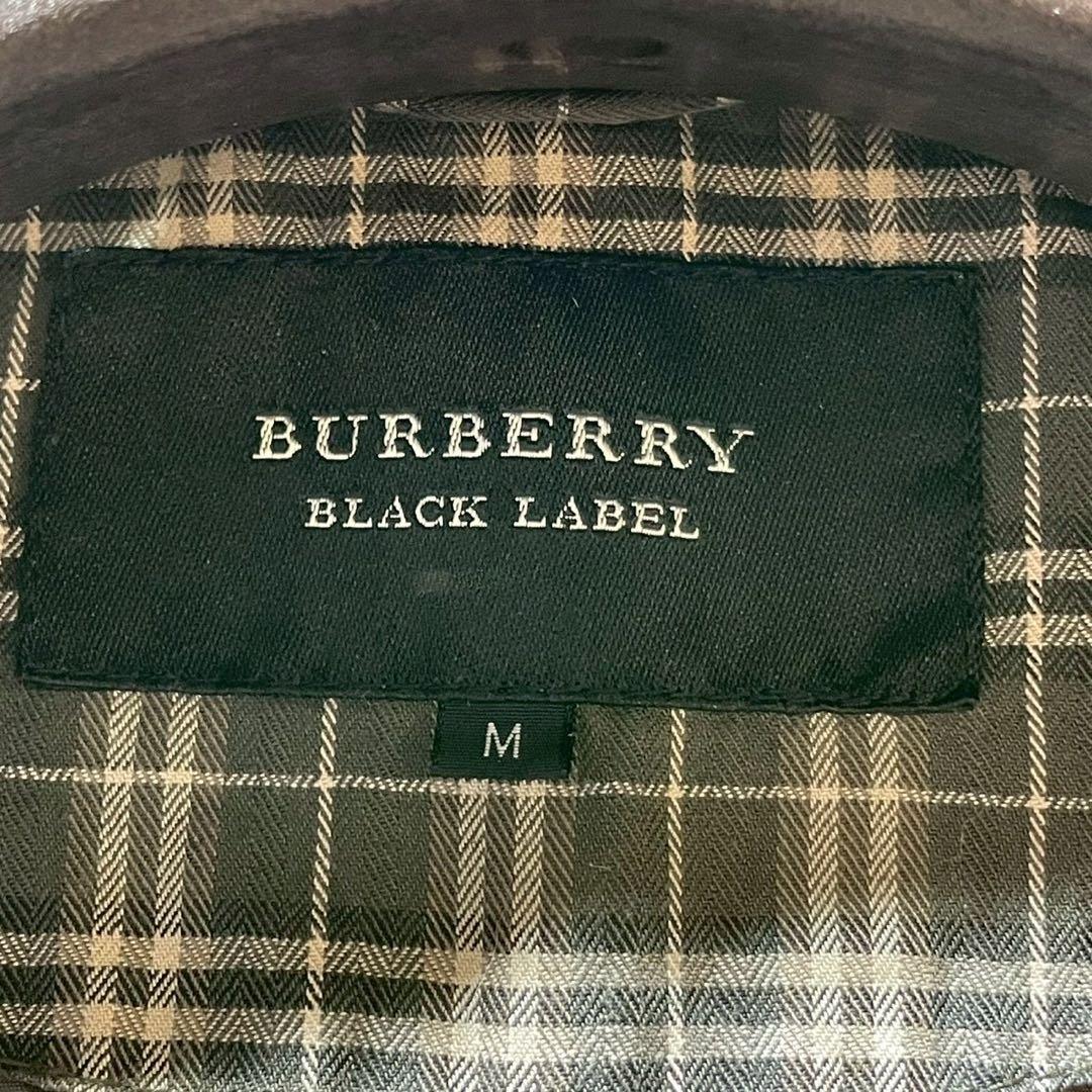 ①銀ボタン バーバリーブラックレーベル ノバチェック ミリタリー ジャケット