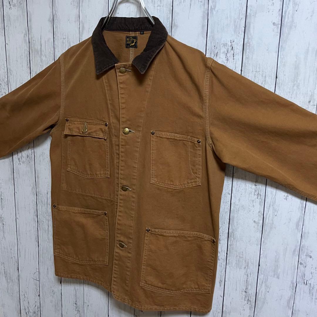 美品　オアスロウ　カバーオール　ダックジャケット　ブラウン　茶　M