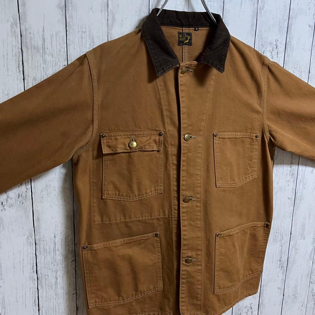 美品　オアスロウ　カバーオール　ダックジャケット　ブラウン　茶　M