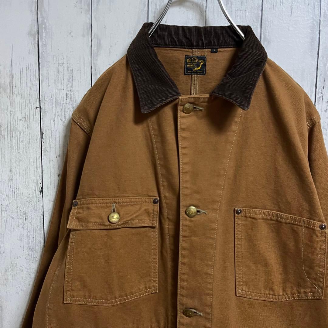 美品　オアスロウ　カバーオール　ダックジャケット　ブラウン　茶　M