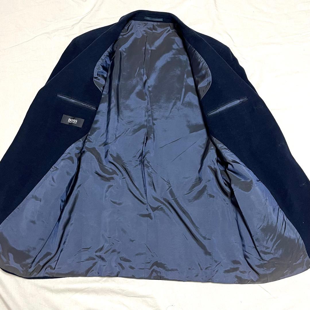 【美品XL】ヒューゴボス テーラードジャケット　大きいサイズ　アウター　美品　紺