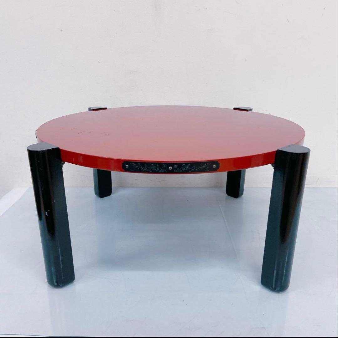 7HM18 漆塗 うるし 丸テーブル 座卓 丸テーブル 和 アンティーク