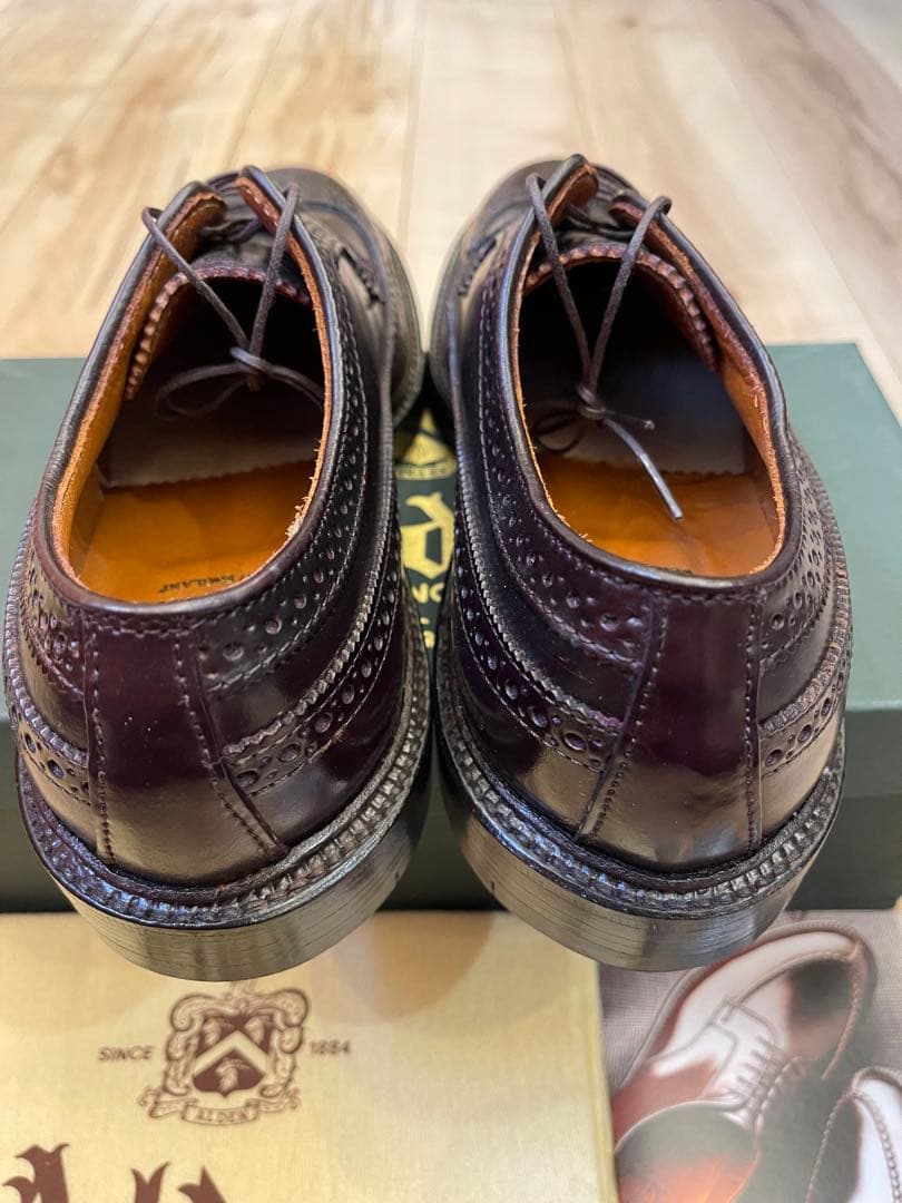 米国製新品Aldenオールデンコードバン バーガンディウィングチップ US8.5