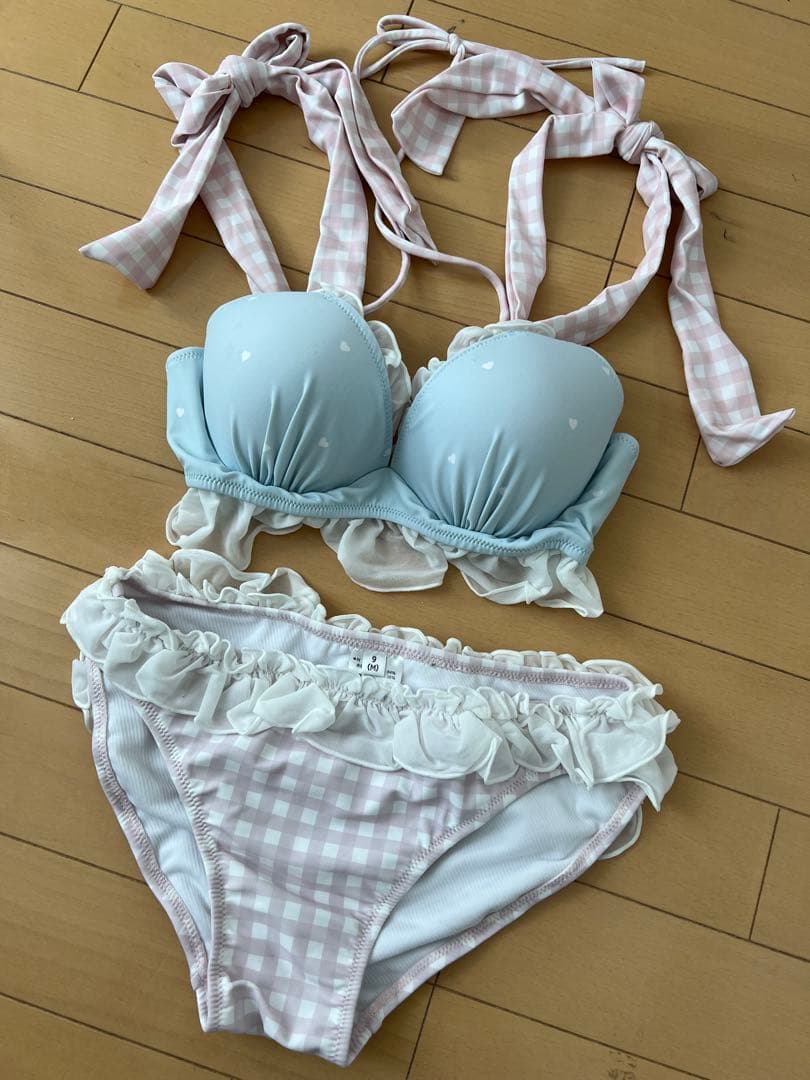 ディアマイラブ　キキララ　水着　ビキニ　ブルー　ハート柄