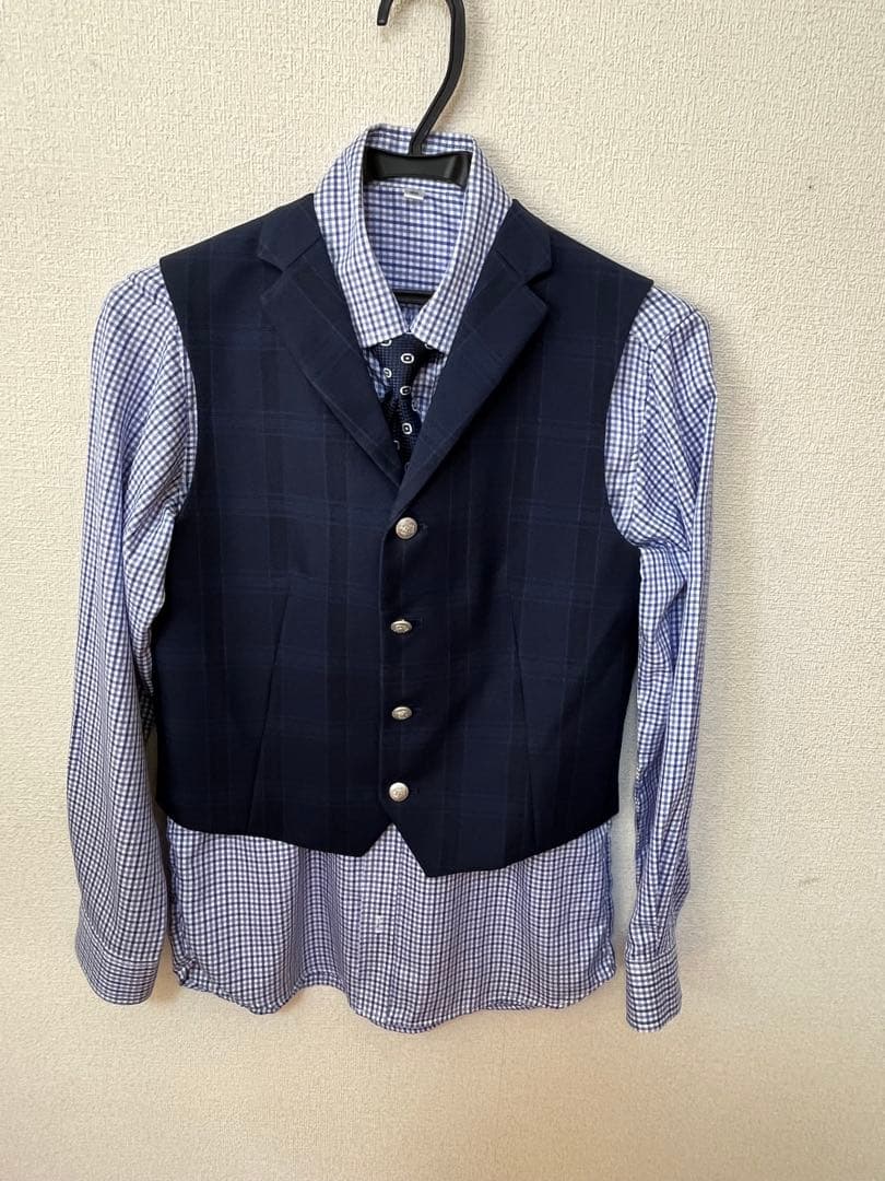【男の子】ワンダーファクトリーフォーマルスーツ 160Ａネイビーブルーチェック