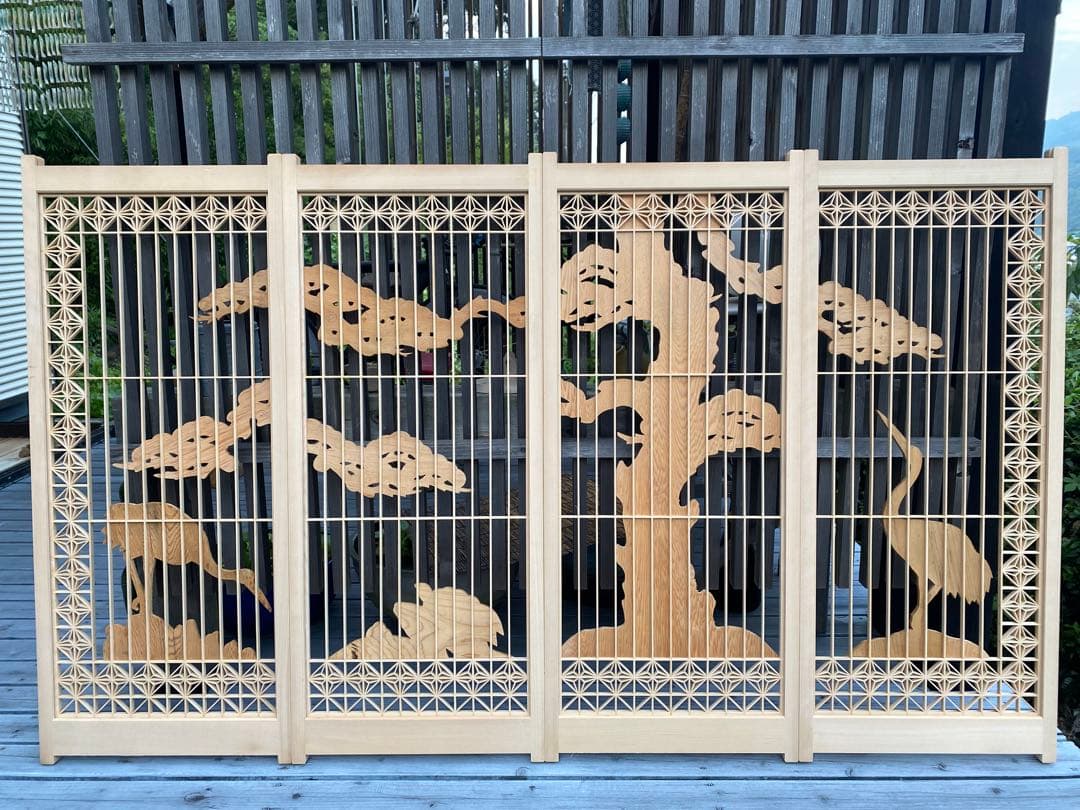 欄間　組子細工　建具　古民家　4枚セット