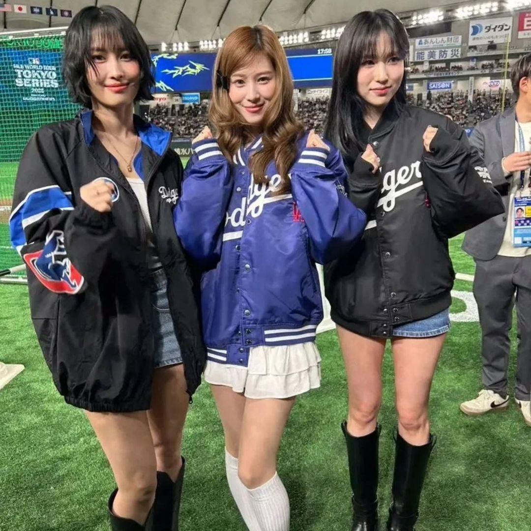 MOMO着用 配色ナイロンジャケット MLB東京シリーズ