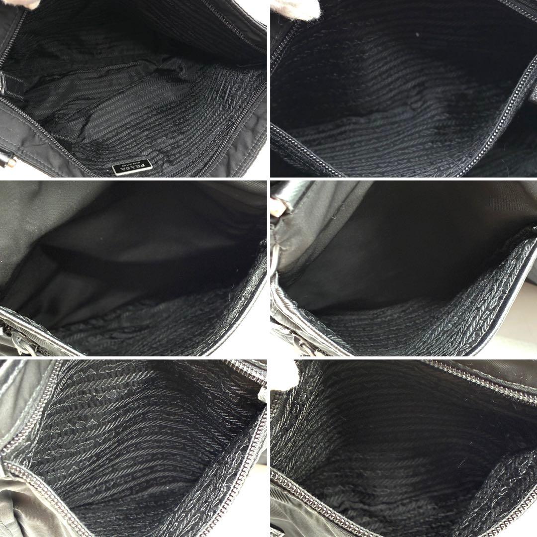 希少モデル・美品 プラダ ショルダーバッグ 白タグ 三角ロゴ 斜め掛け ブラック