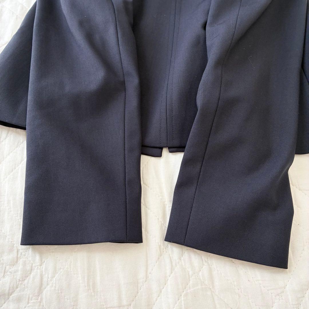 Theory ノーカラージャケット ネイビー フォーマル ビジネス ネイビー