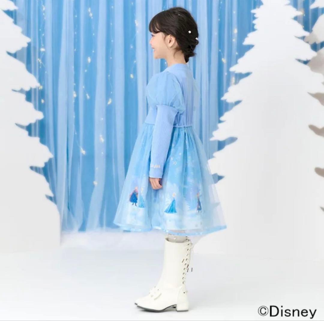 ✨極美品✨メゾピアノ アナと雪の女王 ドッキングワンピース 110 ライトブルー