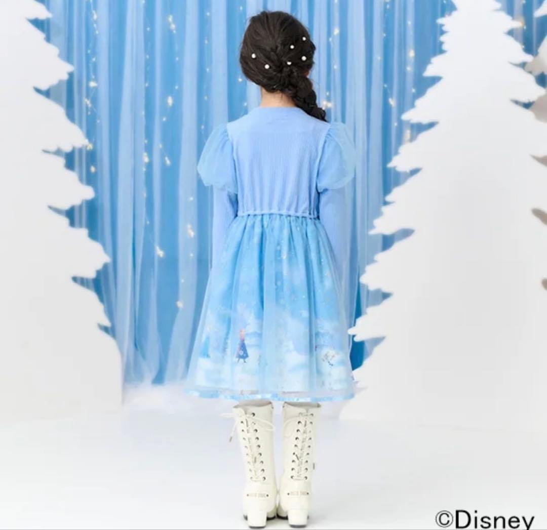 ✨極美品✨メゾピアノ アナと雪の女王 ドッキングワンピース 110 ライトブルー