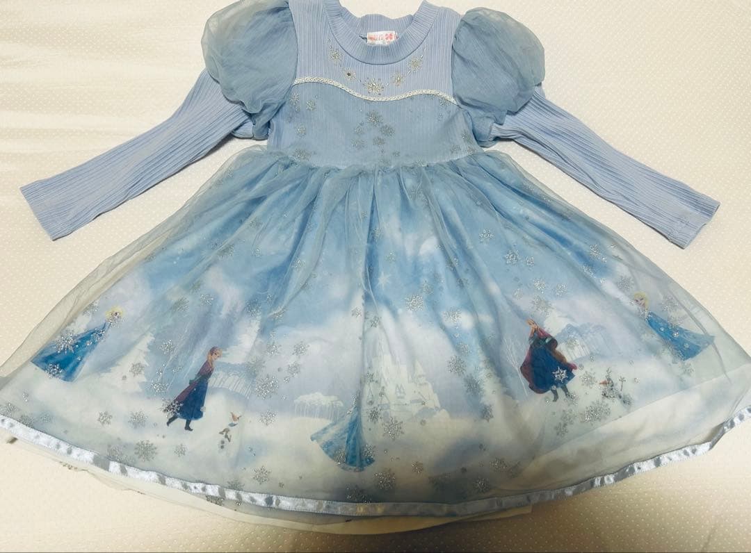 ✨極美品✨メゾピアノ アナと雪の女王 ドッキングワンピース 110 ライトブルー