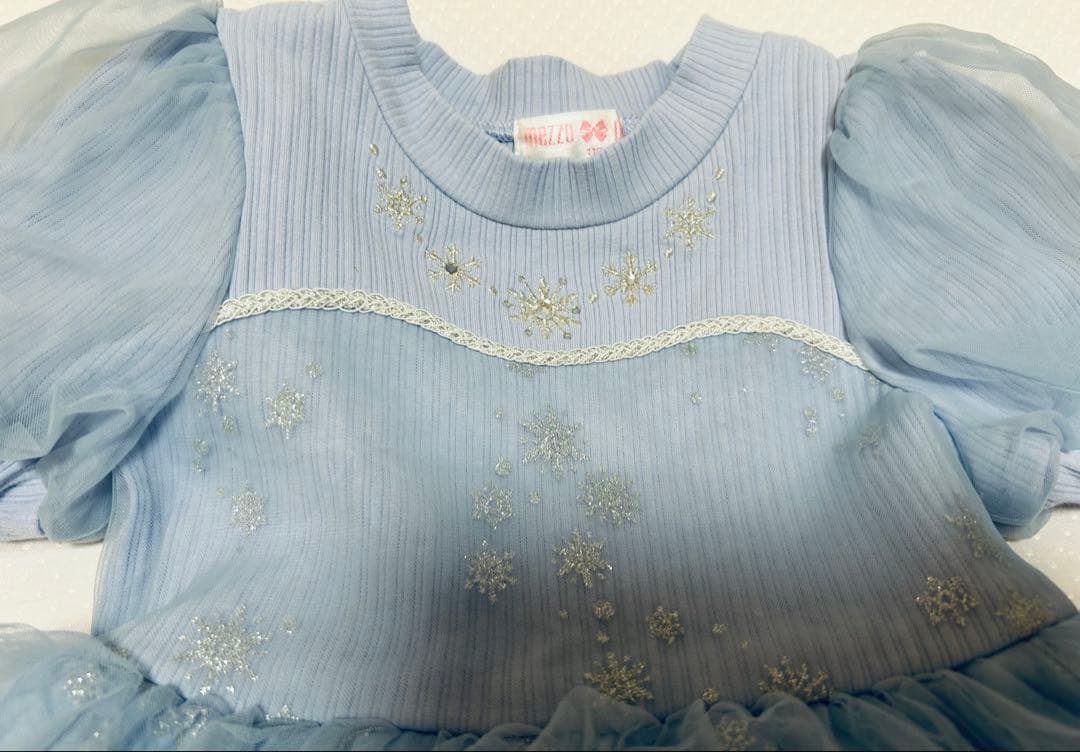 ✨極美品✨メゾピアノ アナと雪の女王 ドッキングワンピース 110 ライトブルー