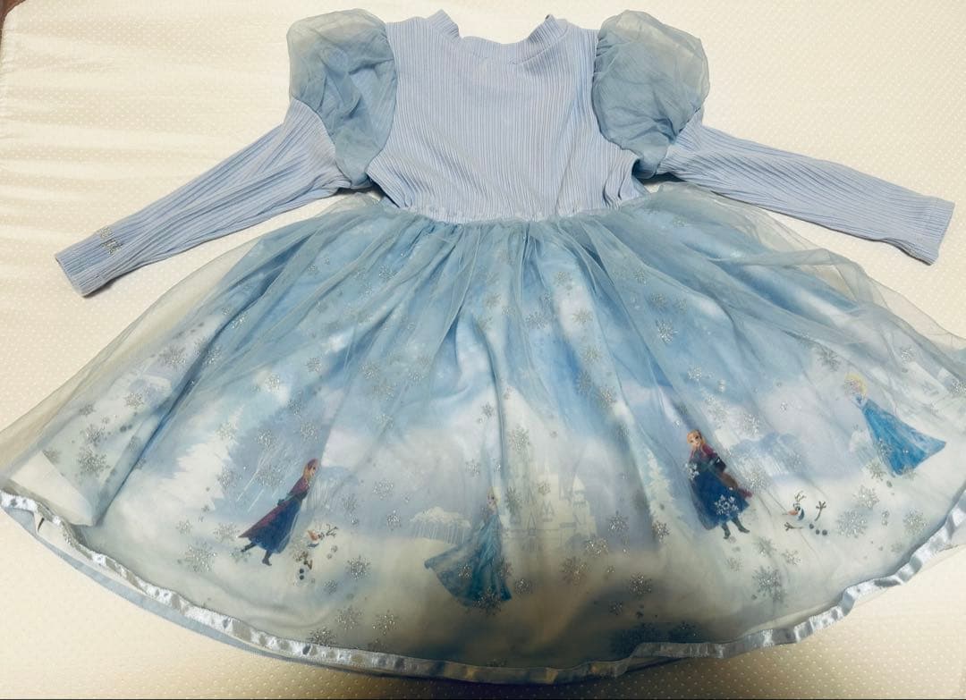 ✨極美品✨メゾピアノ アナと雪の女王 ドッキングワンピース 110 ライトブルー