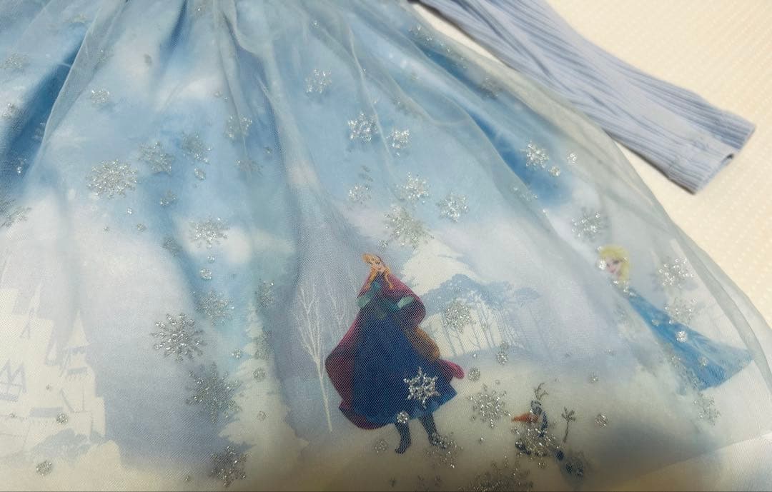 ✨極美品✨メゾピアノ アナと雪の女王 ドッキングワンピース 110 ライトブルー