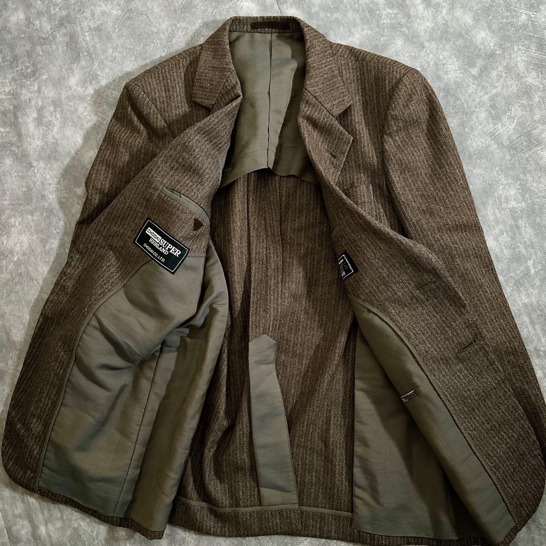 極上ウール ブラウンスリーピーススーツ & ChristianDiorネクタイ