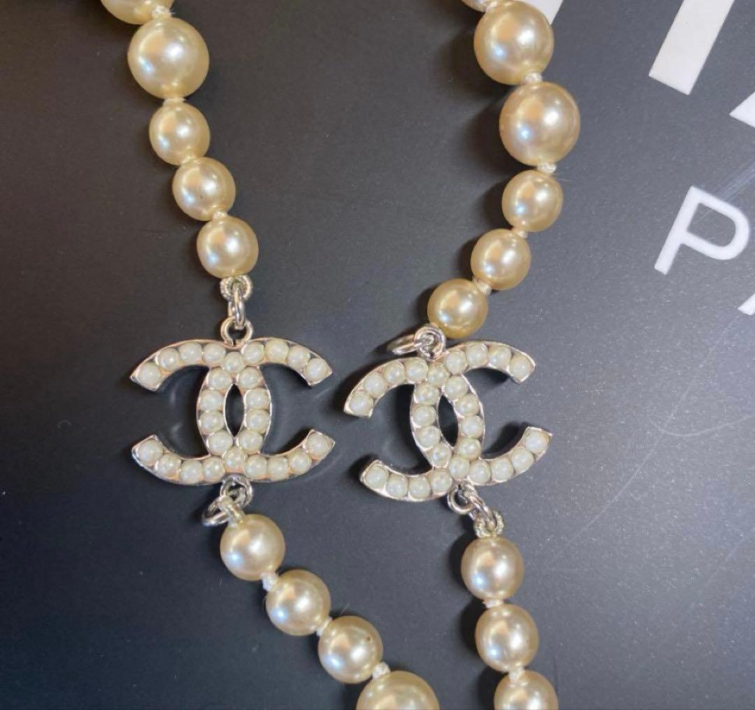 CHANELパールロングネックレス