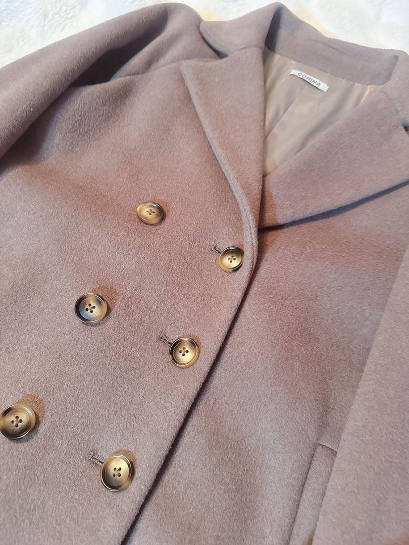 コヒナ XS バックフレアチェスターコート ロング丈 Aライン ウール