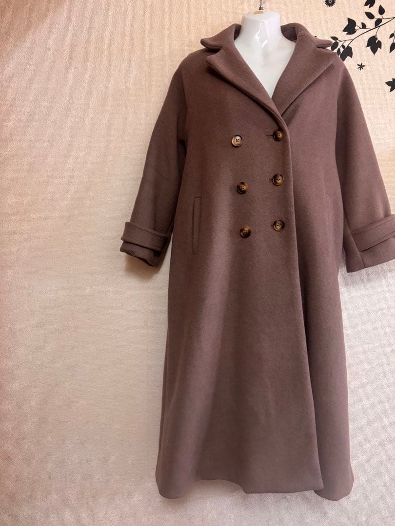 コヒナ XS バックフレアチェスターコート ロング丈 Aライン ウール