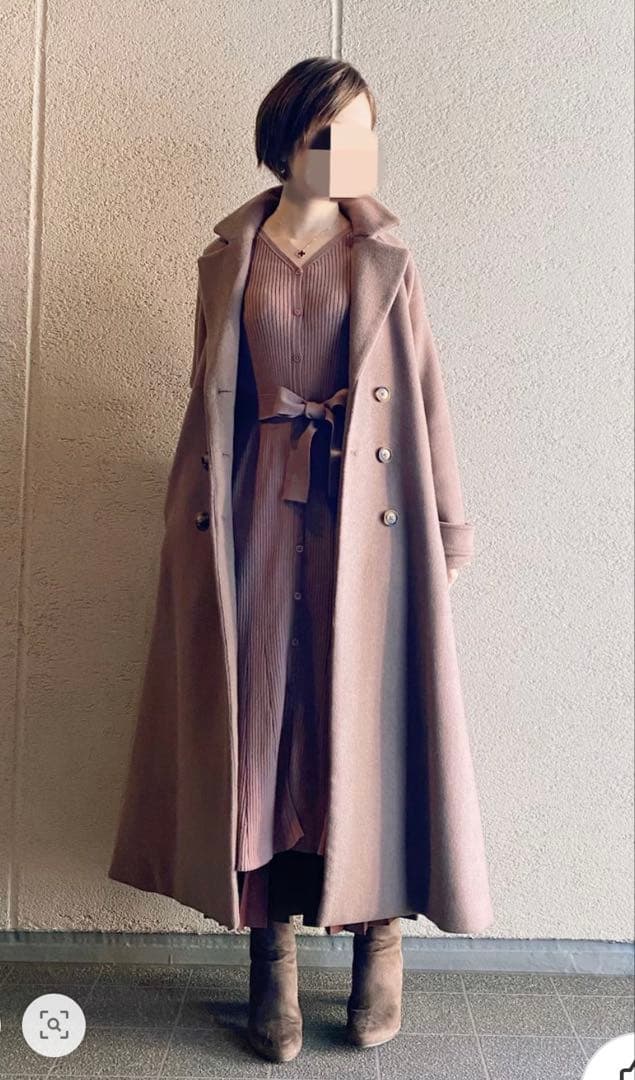 コヒナ XS バックフレアチェスターコート ロング丈 Aライン ウール