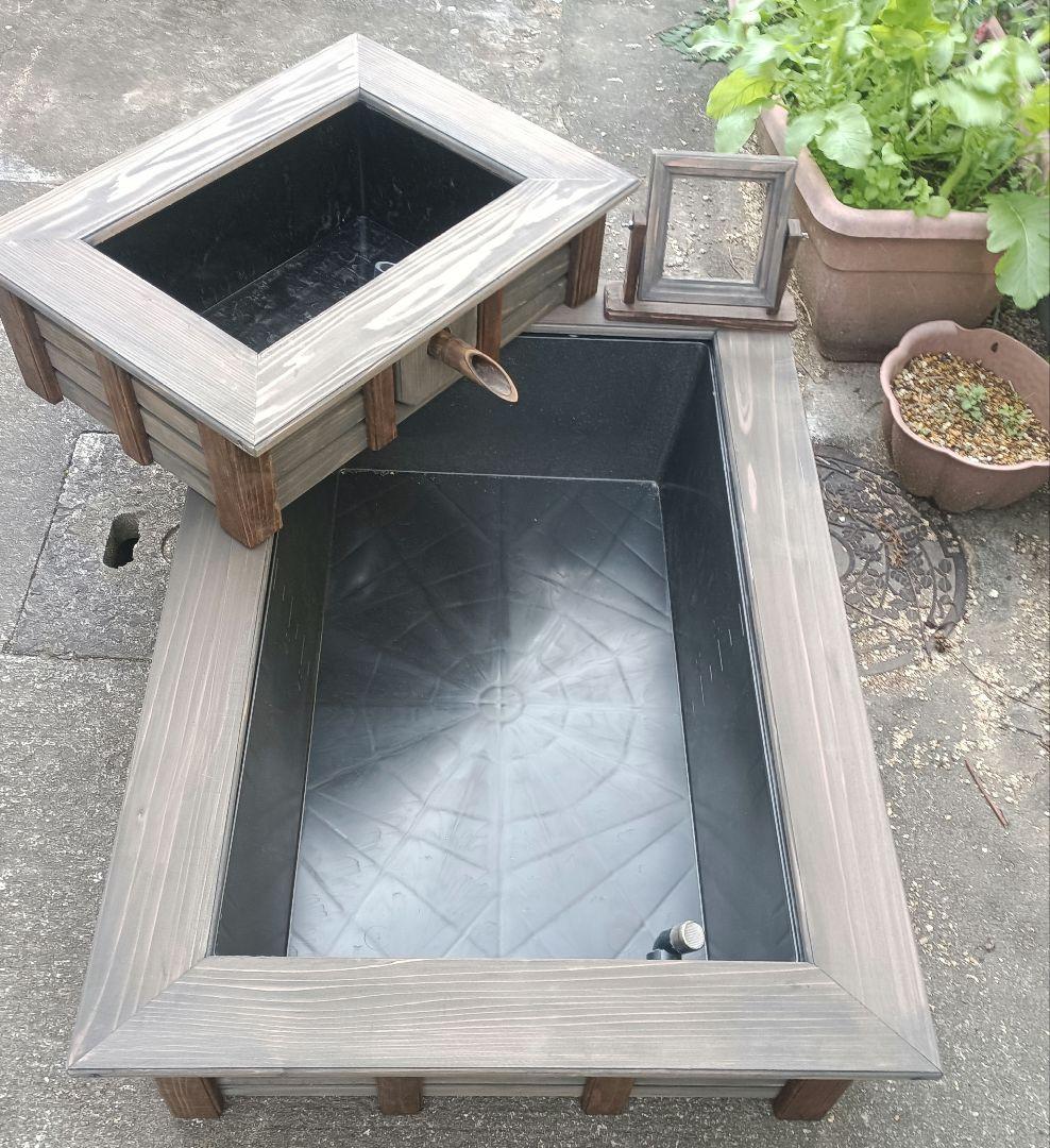 2段トロ舟60 濾過槽付　ビオトープ　太陽光モーター