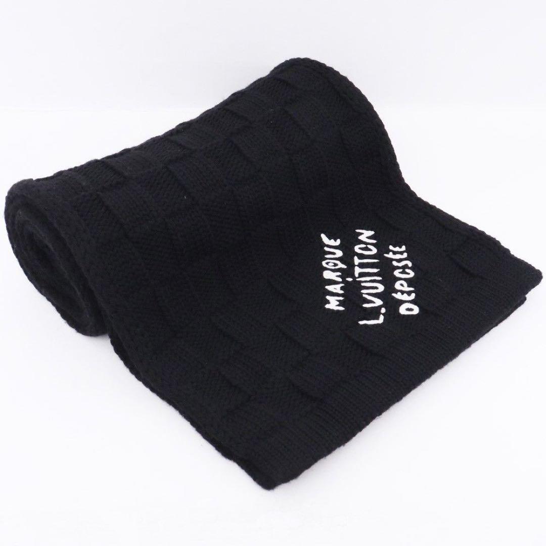 未使用！ LOUIS VUITTON ルイヴィトン ウール マフラー ブラック