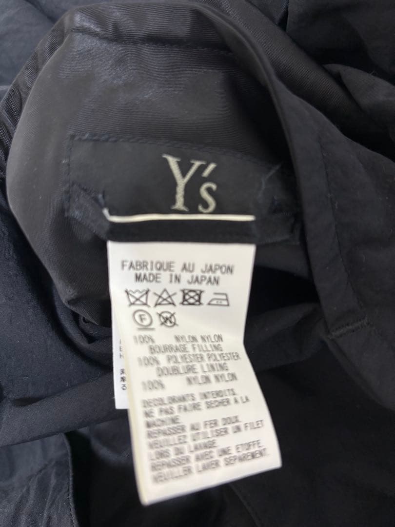 Y'sナイロン ケープ ポンチョ アシンメトリー ジャケット(黒)