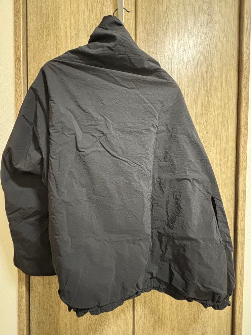 Y'sナイロン ケープ ポンチョ アシンメトリー ジャケット(黒)