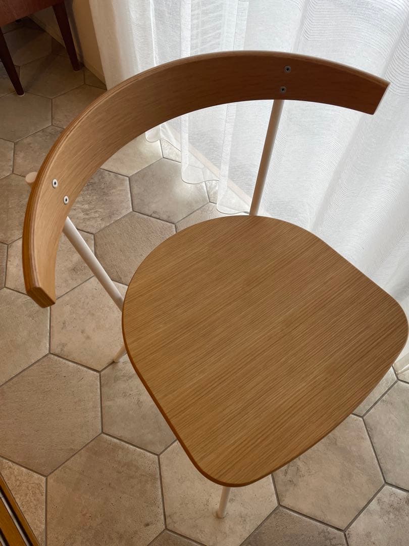 IDEE フェレ チェア ウッドシート ホワイト×ナチュラル　１脚