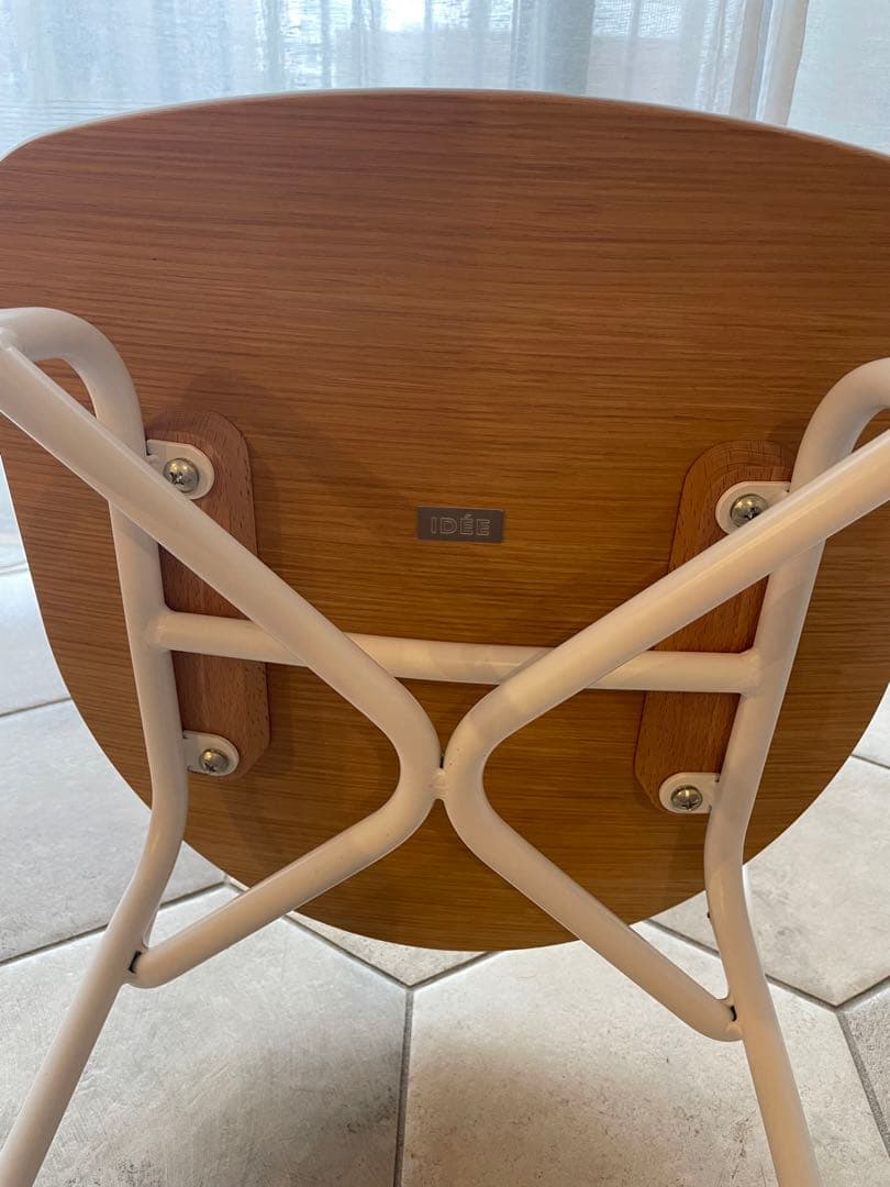 IDEE フェレ チェア ウッドシート ホワイト×ナチュラル　１脚