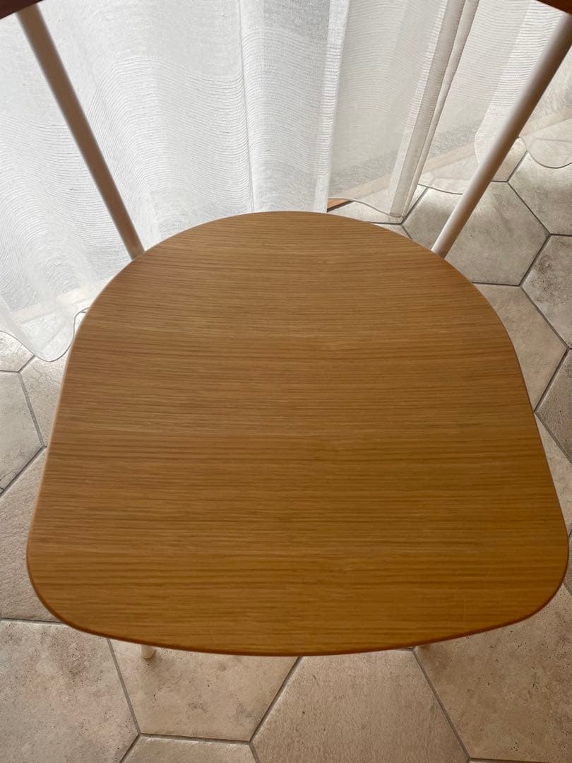 IDEE フェレ チェア ウッドシート ホワイト×ナチュラル　１脚